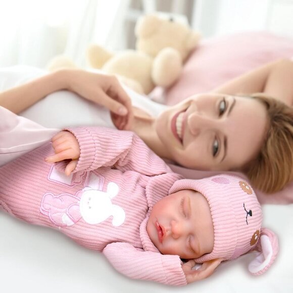 18 Inch Real Life Realistic Sleeping Reborn Baby Girl Doll with Gift Box Set - Picture 4 of 7